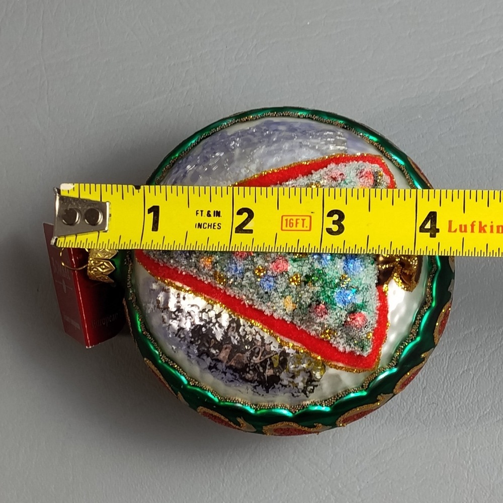 Bombay European Treasures Hand Blown Glass Frosted Christmas Tree Ornament NWT - Picture 9 of 12